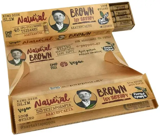 Του Παππού Χαρτάκια Natural Brown KS 50φ. με Προτυλιγμένες Τζιβάνες - 47794 3