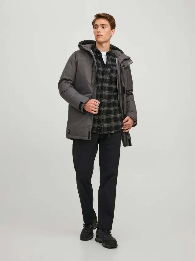 JCOCOR FLANNEL CHECK SHIRT LS BD Black 2