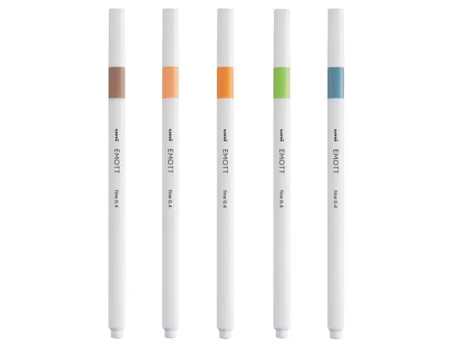 Μαρκαδόροι Σχεδίου Uni-Ball Natural Emott με πάχος μύτης 0.4mm - 5 τεμάχιαEMOTT 5P SET NATURAL COLOURS 2