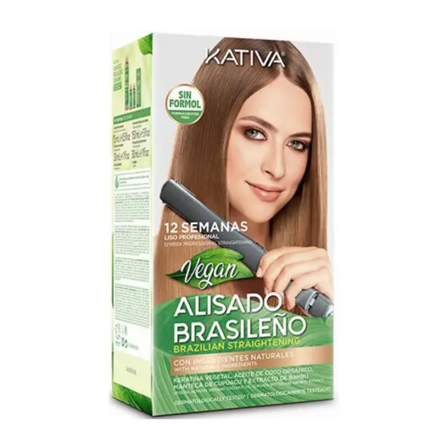 Alisado Brasileno Vegan® Kit by Kativa - ολοκληρωμένο πακέτο βραζιλιάνικης ισιωτικής θεραπείας λείανσης με κερατίνη