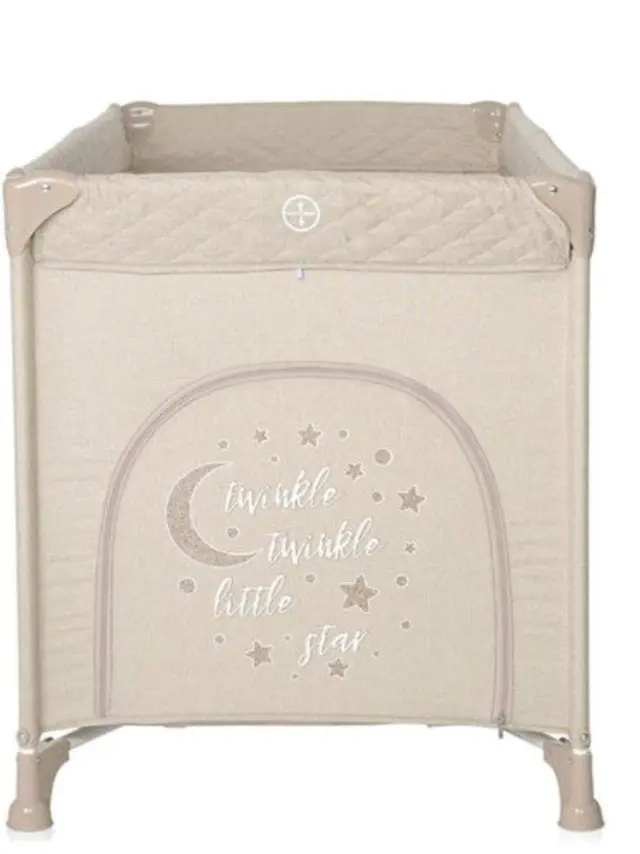 Παρκοκρέβατο Lorelli Noemi 1 Layer Fog Beige Star 10080542217 2