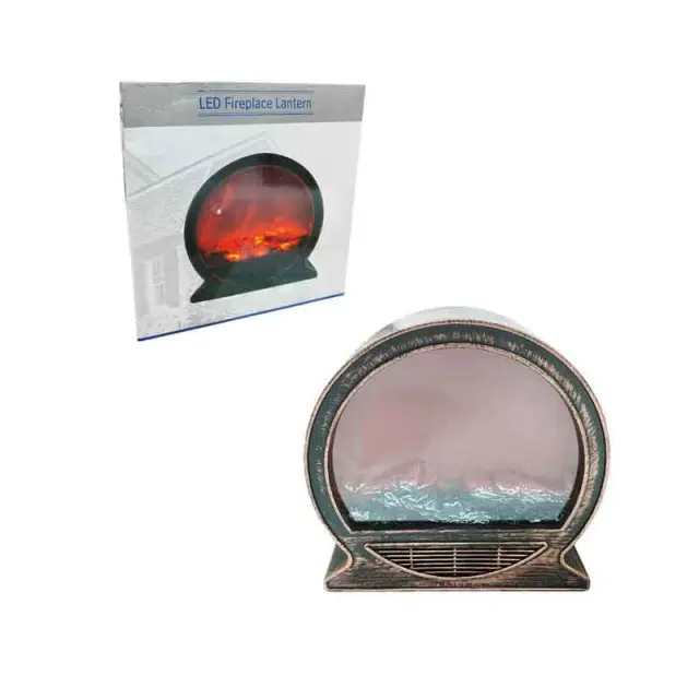 Διακοσμητικό LED Τζάκι Στρογγυλό 31cm – Round LED Fireplace Lantern 094018