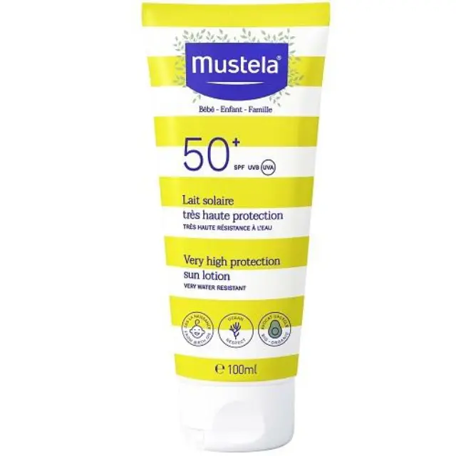 Mustela Sun Lotion Very High Protection SPF50+ Βρεφικό/Παιδικό Αντηλιακό Προσώπου Πολύ Υψηλής Προστασίας, 100ml