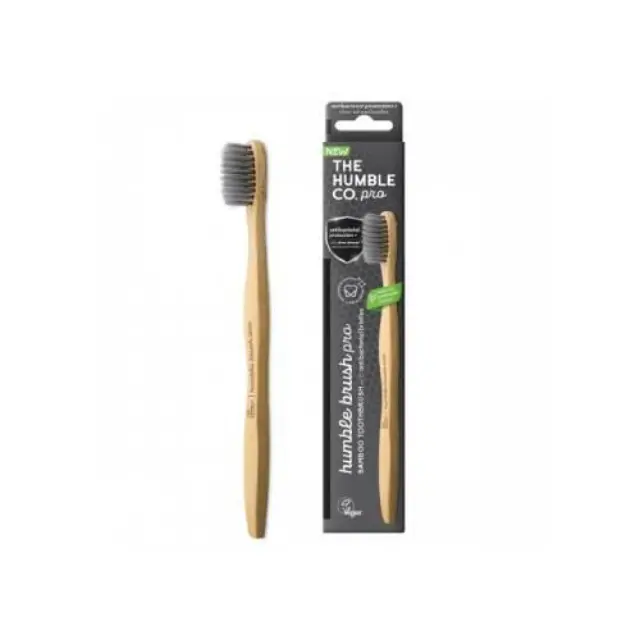 Τhe Humble Co. Pro Line Antibacterial Silver Ion Adult Soft Οδοντόβουρτσα Ενηλίκων Μαλακή από Μπαμπού Μαύρη, 1τμχ