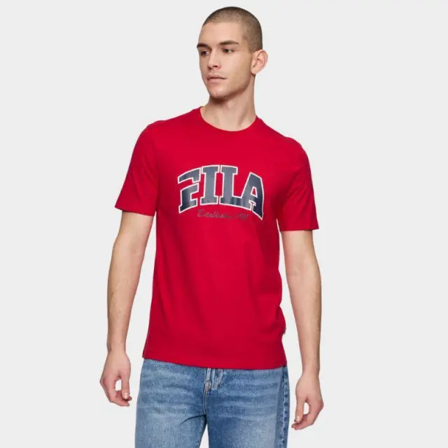 Fila - Ανδρικό T-shirt Lanaken Regular Fit FAM0882-30002 Κόκκινο - XL