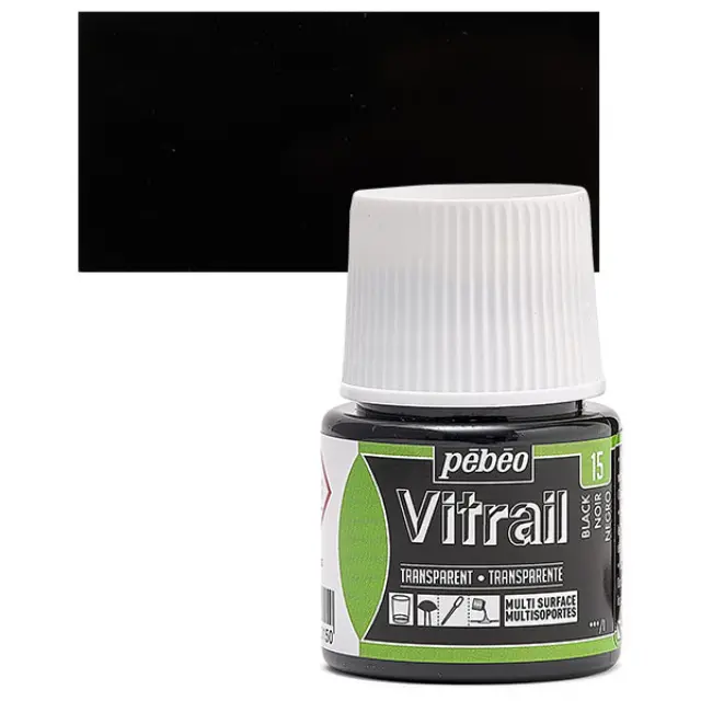 Pebeo Vitrail Διάφανο Σμάλτο - 15 Black - 45ml