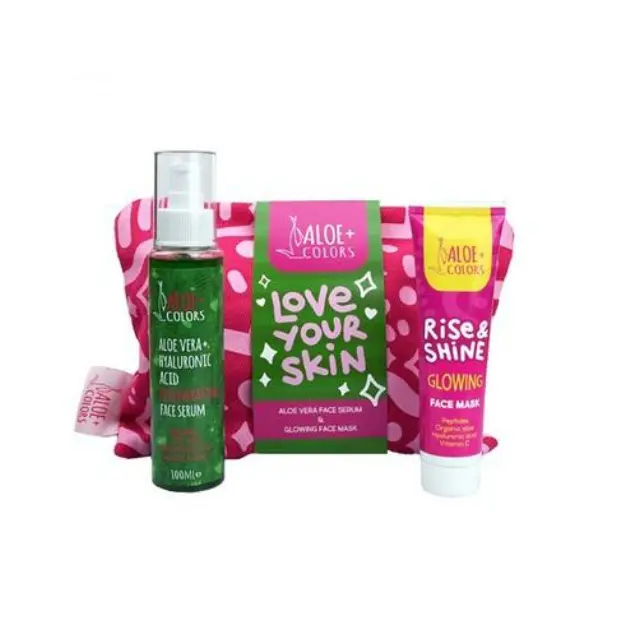 Aloe+ Colors Love Your Skin Aloe Vera+ Hyaluronic Acid Regenerating Face Serum, 100ml & Glowing Face Mask, 55ml