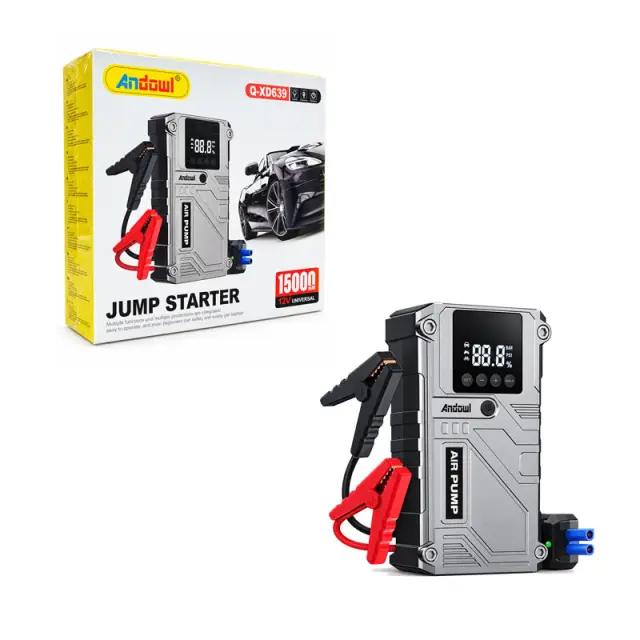 Andowl Εκκινητής Αυτοκινήτου 12V 15000mAh με Αεραντλία, Power Bank & Ψηφιακή Οθόνη Q-XD639 - Car Jump Starter with Air Pump, Power Bank & Digital Display 0751271
