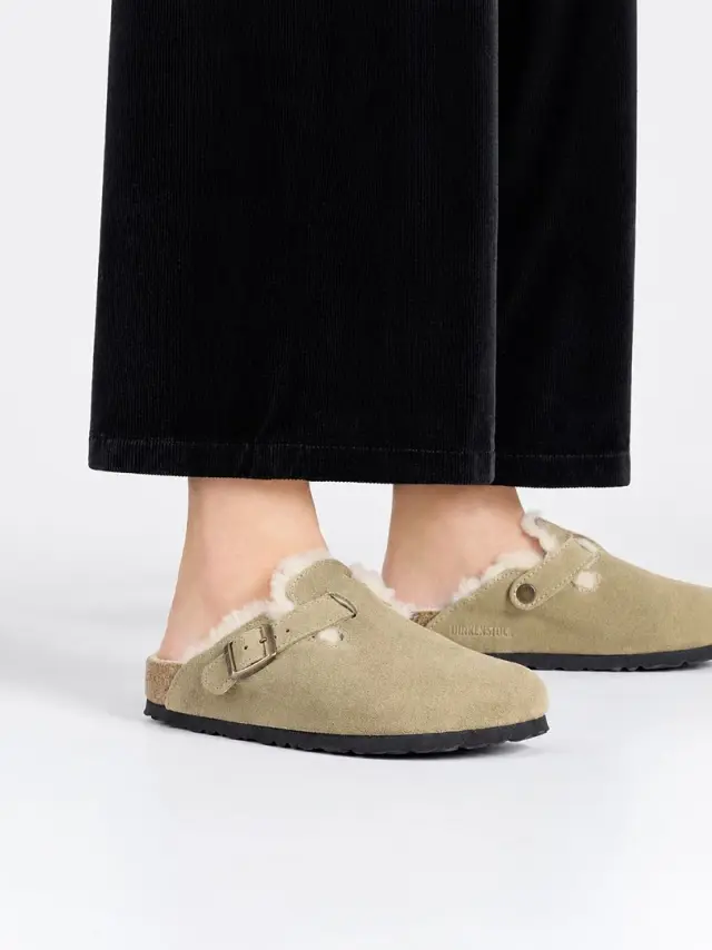Birkenstock Σαμπώ Γυναικείο δέρμα suede Μπεζ BIR/BOSTON LAM 1028299 TAUPE - 39 2