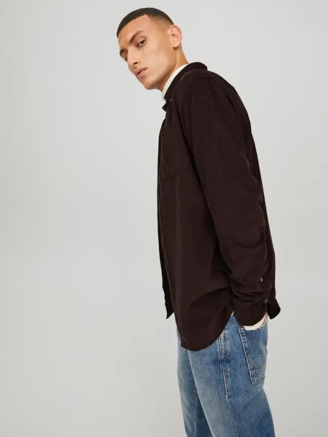 JJECLASSIC CORDUROY SHIRT L/S SN mulch 2