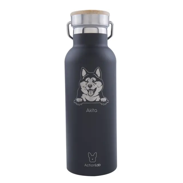 Eco Life Bamboo Thermos Bottle Μαύρο Akita 500ml Μαύρο