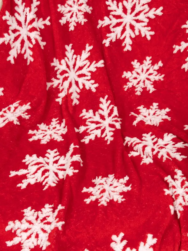Κουβέρτα Καναπέ 130x170 Flannel Christmas Nima Snowtime Red-White 100% Πολυέστερ 2