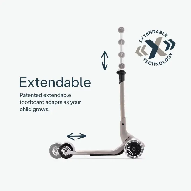 SmarTrike Xtend Mini+ Τρίτροχο Πατίνι με Φωτιζόμενες Ρόδες Grey 2+ Ετών 3