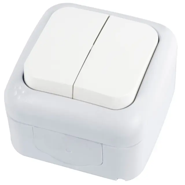 Palmiye White (Quick Connection) Two Gang Switch