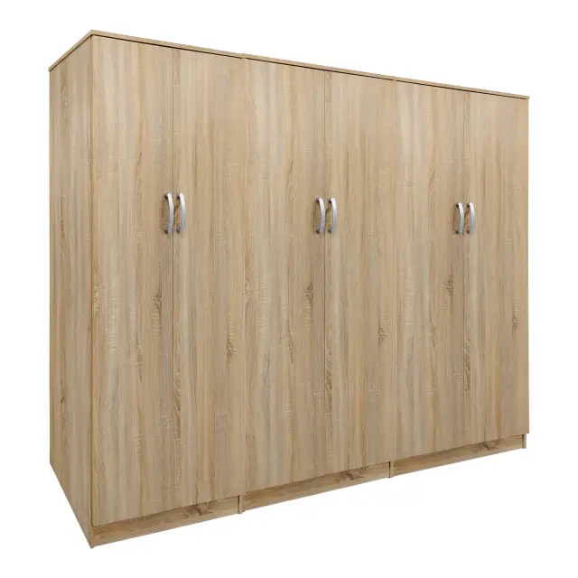 Ντουλάπα εξάφυλλη Athos ΙΙ pakoworld sonoma 240x42x180εκ 2