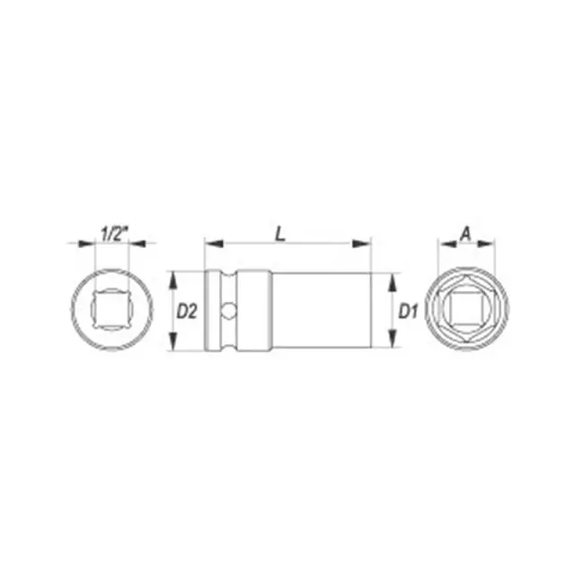 Yato Καρυδάκι Αέρος Μακρύ 1/2" 16mm YT-1036 2