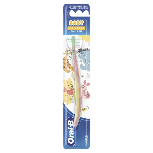 Oral-B Baby Χειροκίνητη Οδοντόβουρτσα Ροζ Με Τον Winnie το Αρκουδάκι, Πολύ Μαλακή, 1 τεμάχιο