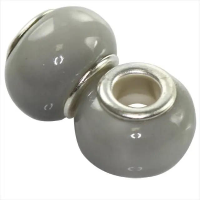 Χάντρα Modular Ceramic Grey 10x13mm - 5τεμ
