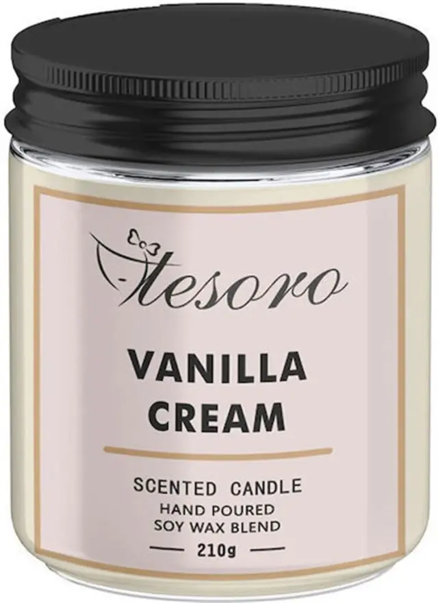Αρωματικό Κερί σε Βάζο με Άρωμα Vanilla Cream 210gr / 582356 (Tesoro)