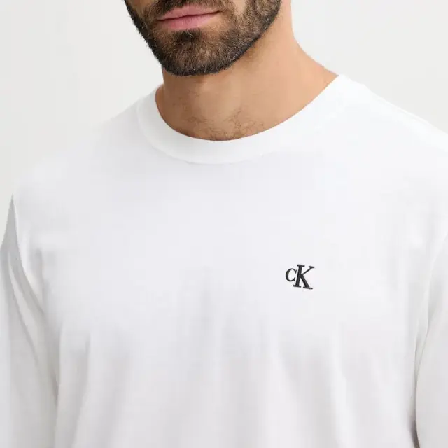 Calvin Klein - Ανδρική Μπλούζα Longsleeve Easy Regular Fit LV04RD247G-YAF Λευκό - 2XL 3