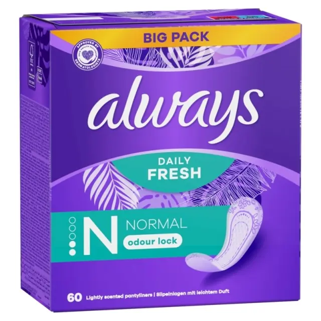 Always Σερβιετάκια Daily Fresh Normal 60 Τεμαχίων