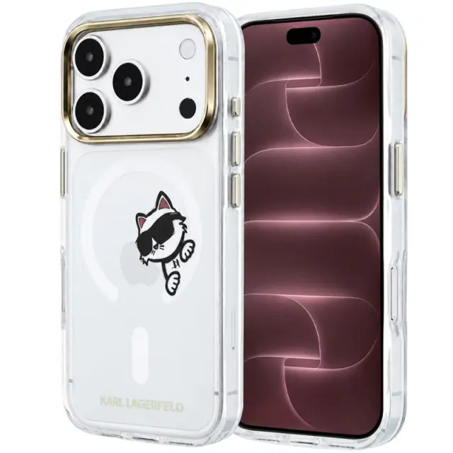 Θήκη PC/TPU Karl Lagerfeld Apple iPhone 18 Pro Max/ 17 Pro Max Magsafe IML Peekaboo Print & Metal Frame Choupette Διάφανο N71814