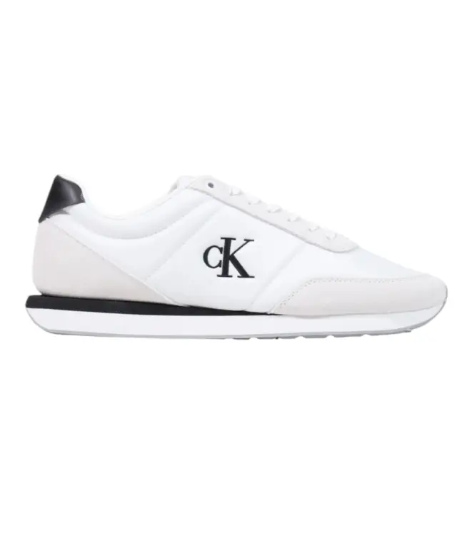 Calvin Klein - Ανδρικά Sneakers Retro Runner Essential Mix HM0HM02469-01W Λευκό/Μπεζ/Μαύρο