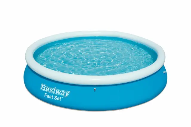 Bestway Στρογγυλή Φουσκωτή Πισίνα 366x366x76εκ. Fast Set Μπλε (57273)