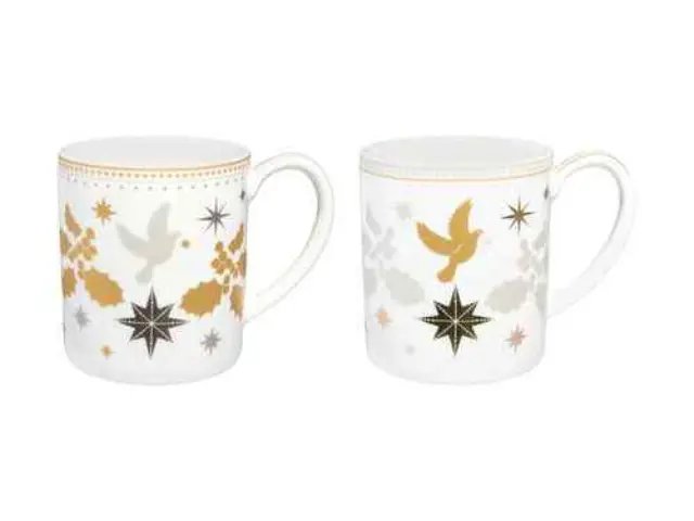 Maxwell & Williams White Christmas Set of 2 Mugs Σετ 2 Κούπες Πορσελάνινες 340ml