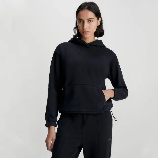 Calvin Klein - Γυναικείο Φούτερ Cotton Terry Logo Hoodie 00GWS3W300-BAE Μαύρο - XL