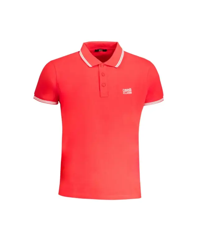 Cavalli Class - Ανδρική Μπλούζα Κοντομάνικη Polo Πικέ QXT64YKB002-00050 Κόκκινο 3