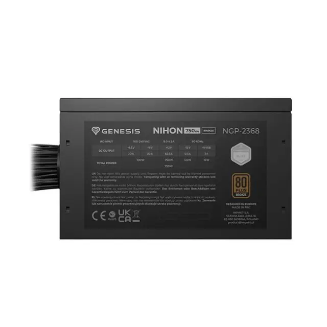 Genesis PSU Nihon 750NM 750W 80+ Bronze Black (NGP-2368) 3