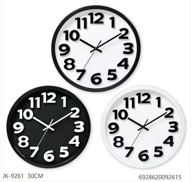 Ρολόι τοίχου - JK-9261 - 092615 - Black/White 2