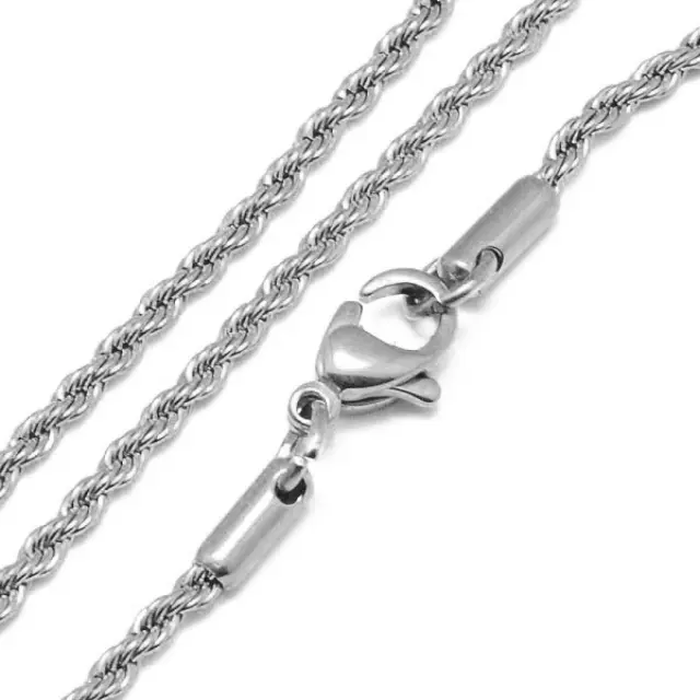 Αλυσίδα Κολιέ Rope 4mm Έτοιμη 45cm με Κούμπωμα Καβουράκι - Ανοξείδωτο Ατσάλι 304 - 1τεμ