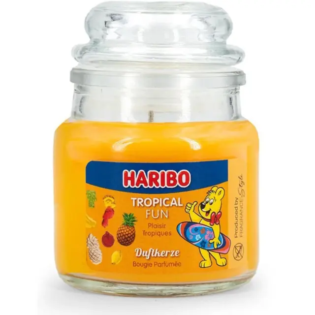 Haribo Σετ 3 κεριά αρωματικά: Tropical Fun/Berry Mix/Coconut Lime 3