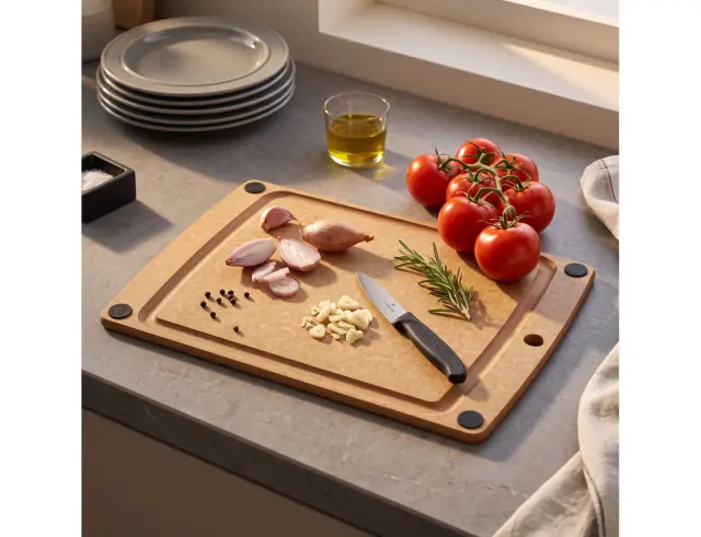 Επιφάνεια Κοπής Victorinox All in One με αντιολισθητικά πόδια, αυλάκι και διαστάσεις 44.4x33x0.6cm - Brown7.4127