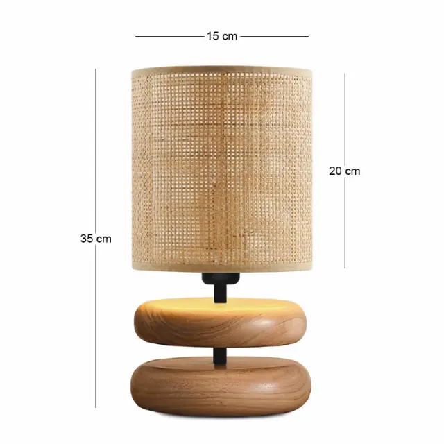 Φωτιστικό επιτραπέζιο Lucia Megapap E14 ξυλινο - pe rattan χρώμα φυσικό Ø15x35εκ. 2