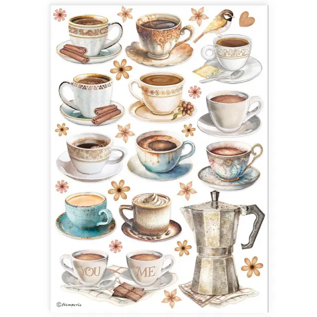 Ριζόχαρτο ντεκουπάζ Stamperia 21x29cm A4, Cups