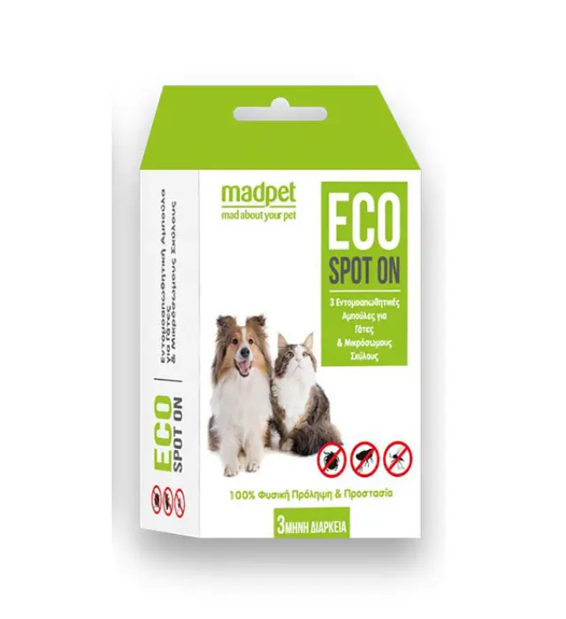 Madpet Απωθητική Αμπούλα Eco Spot On για Γάτες & Μικρά Σκυλιά (3 τμχ) Μονόχρωμο