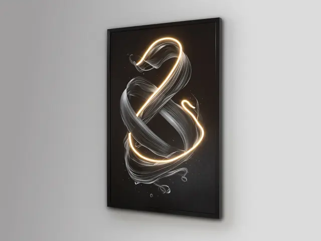 Διακοσμητικός Πίνακας Cinetic 301381 LED Light Art 80x120 cm Άσπρο Μαύρο Χρυσό 2