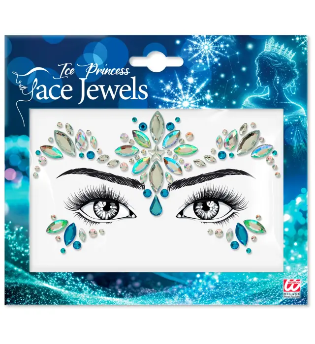 Αυτοκόλλητα Προσώπου με Κρυσταλλάκια Ice Princess (Widmann) (W-15602)