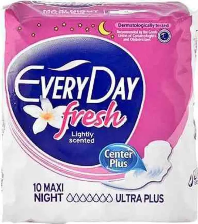 Every Day Fresh Maxi Night Ultra Plus Σερβιέτες με Φτερά Νυκτός για Κανονική Ροή 5 Σταγόνες 10τμχ