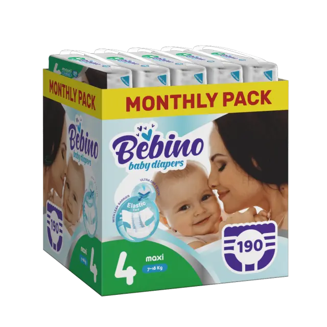Bebino Monthly Pack παιδικες πανες maxi no4 7-18 kg 190 τμχ