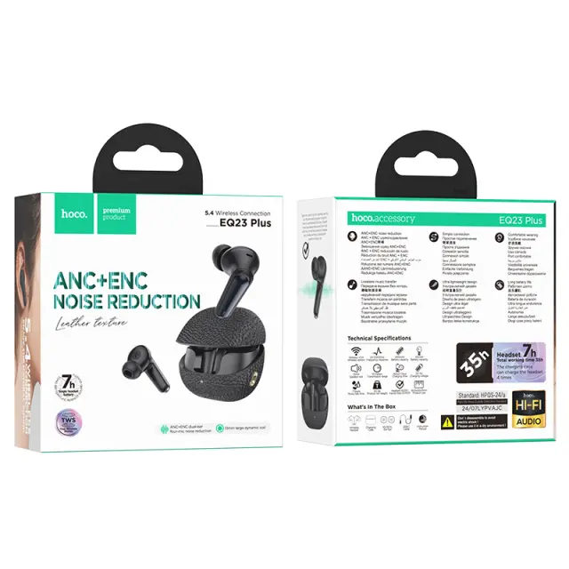 Wireless Hands Free Hoco EQ23 Plus Duke Ⅱ TWS V5.4 400mAh 7 Ώρες Λειτουργίας Συμβατό με Siri ANC+ENC Μαύρο 2