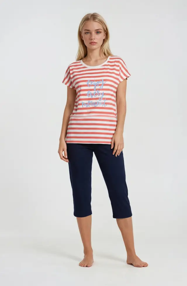 S763 - Coral - HOMEWEAR STRIPES 2