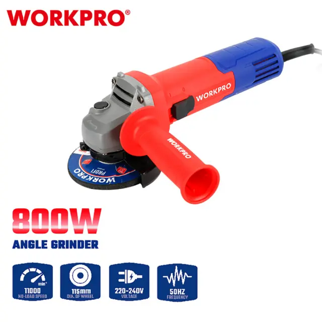 WORKPRO ΓΩΝΙΑΚΟΣ ΤΡΟΧΟΣ 800W Φ115mm WP472003 (PROFI)