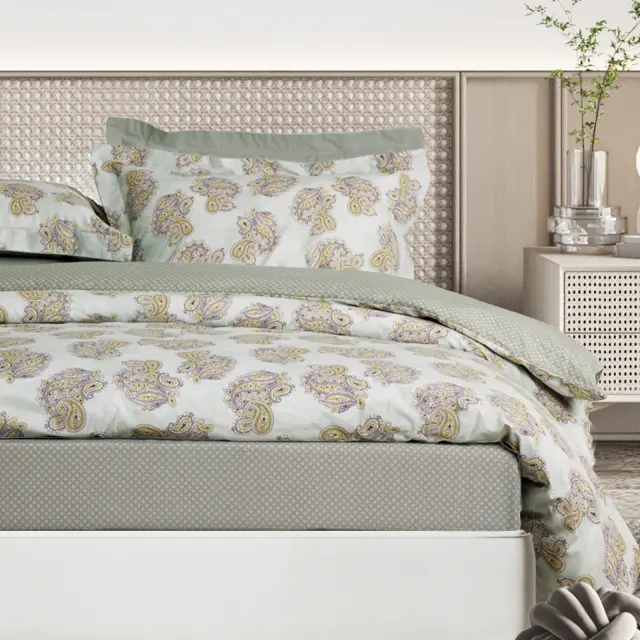 Σετ Σεντόνια 250x280 King Size Happy Das Home 9686 Mint 100% βαμβακερόΧωρίς Λάστιχο