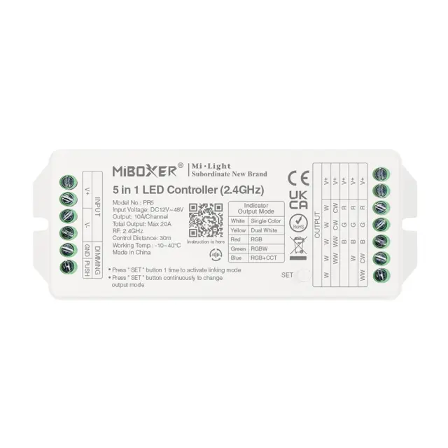 Aca Light LED CONTROLLER 2,4GHz 5 IN 1,TOTAL OUTPUT MAX 20A