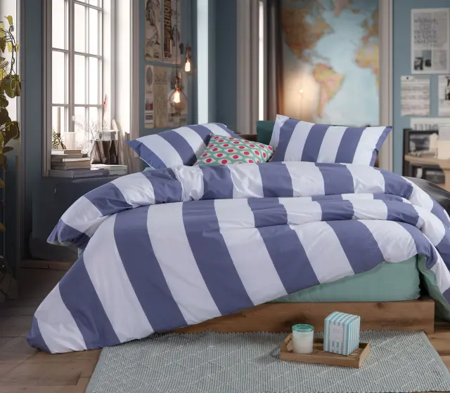 Nef-Nef Homeware Σετ Σεντόνια Μονά Casual Vertia 170x270 Denim