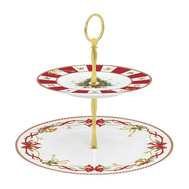 Easy Life Christmas Tale Διώροφη Τουρτιέρα Πορσελάνης 27/19cm